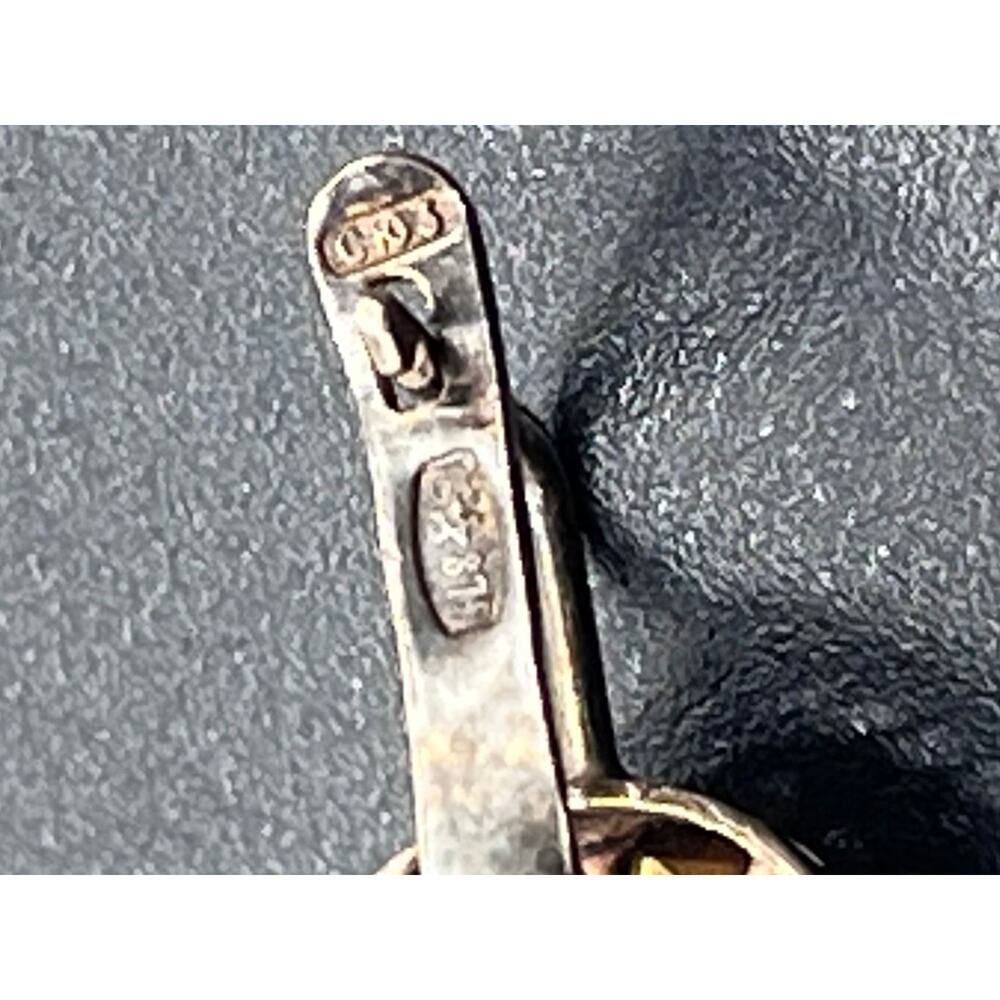 Vintage USSR Gilt 21k Gold Soviet Sterling Silver 875 Rock Crystal‎ Earrings - Picture 16 of 16